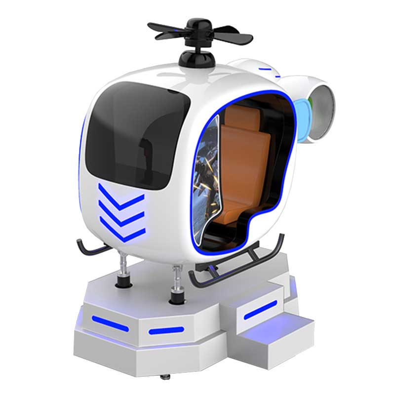 vr动感亲子小飞机虚拟现实游乐设备直升机射击游戏一套体验馆